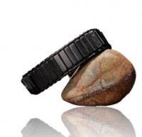 Zwart leren wrap armband met natuurstenen Guan