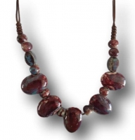 Rode keramische kralenketting Maya