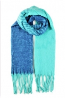 Warme sjaal blauw en turquoise Hedy