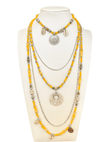 Gele boho multilayer ketting Romee