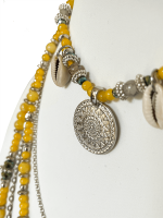 Gele boho multilayer ketting Romee