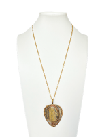 Goudkleurige ketting met natuursteen hanger Isa