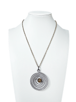 Ketting met spiraalhanger en natuursteen Lise