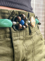 Boho geknoopte riem met kralen Flora