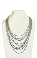 Zilverkleurige laagjesketting Sterre