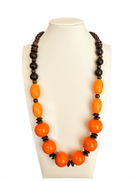 Kralenketting met warme oranje en bruine kleuren Zora