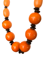 Kralenketting met warme oranje en bruine kleuren Zora