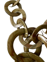 Grote olijfgroene schakelketting Aveline