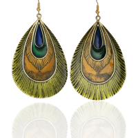 Elegante pauw oorbellen Amina