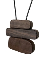 Lange ketting met houten hanger Nox