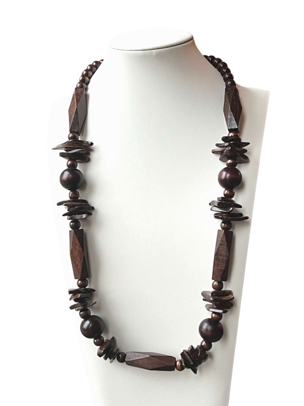 Houten statement ketting Evi Houten statement ketting Evi