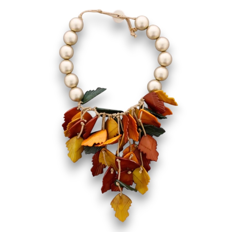 Statement ketting met herfstbladeren Tess