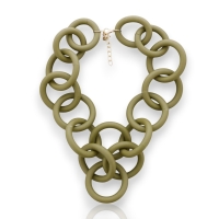 Olijfgroene schakelketting Sara