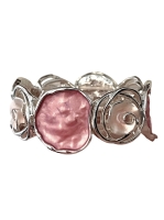 Metalen armband met roze bloemen Camille